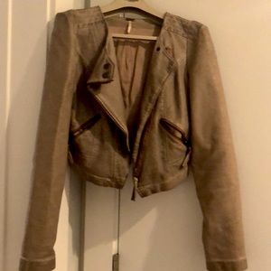 Free people vegan leather jacket.
